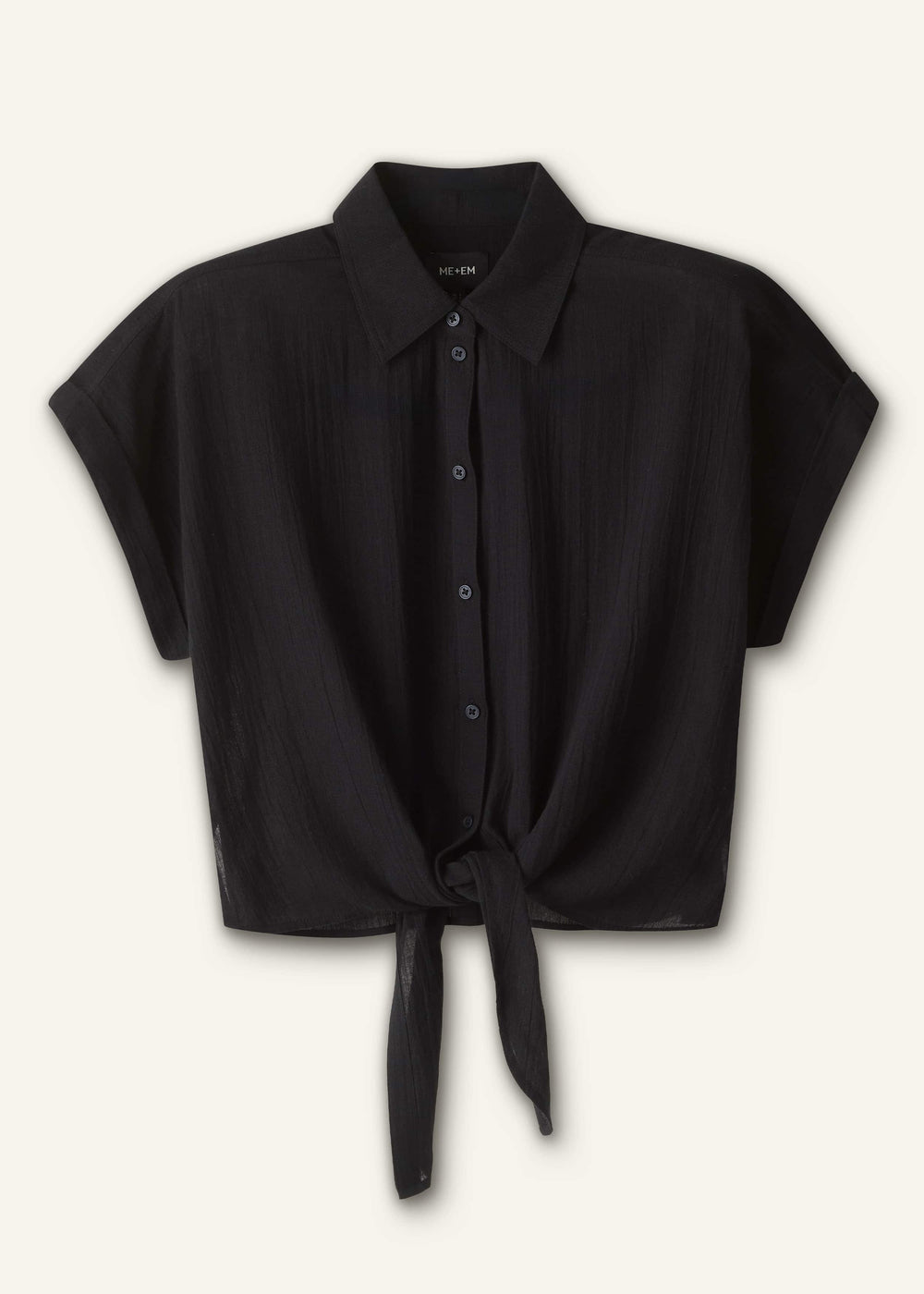 Black Tie Front Beach Shirt meandem