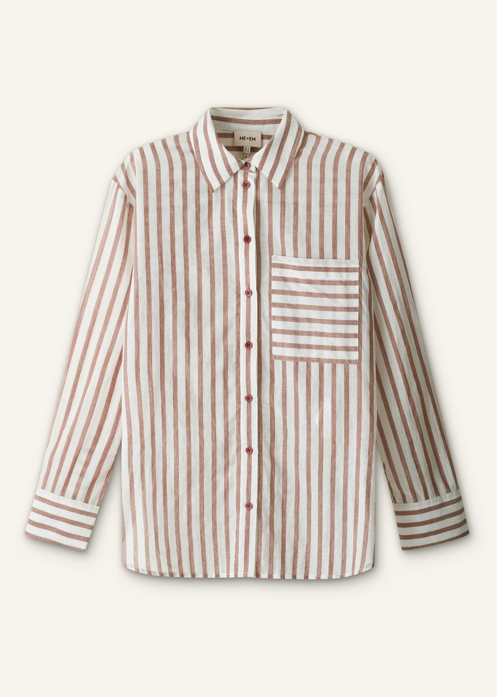 Cinnamon Brown Stripe Boyfriend Shirt meandem