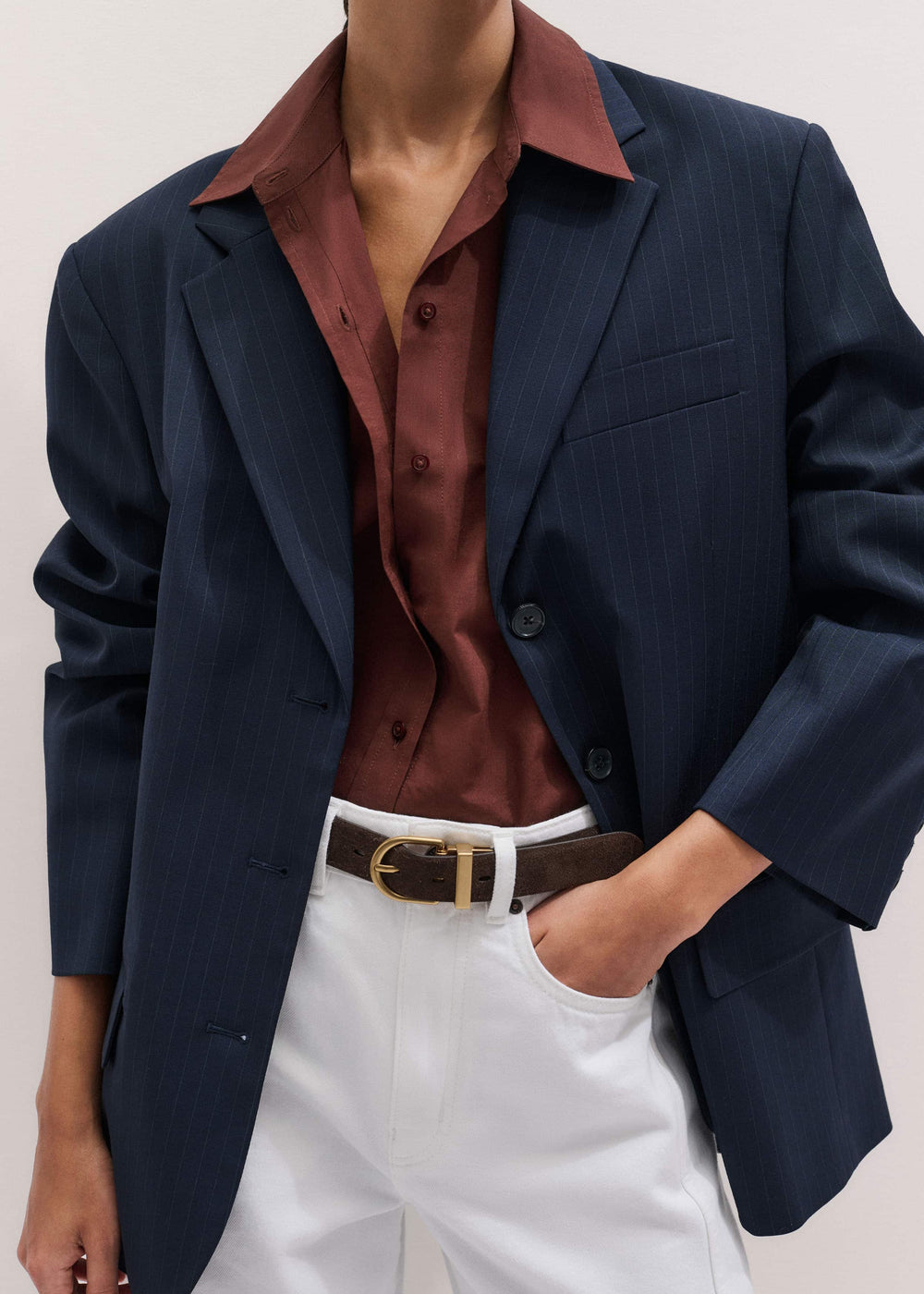 Cinnamon Brown Turn-Up Cuff Shirt meandem