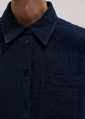 Navy Cheesecloth Relaxed Summer Shirt meandem