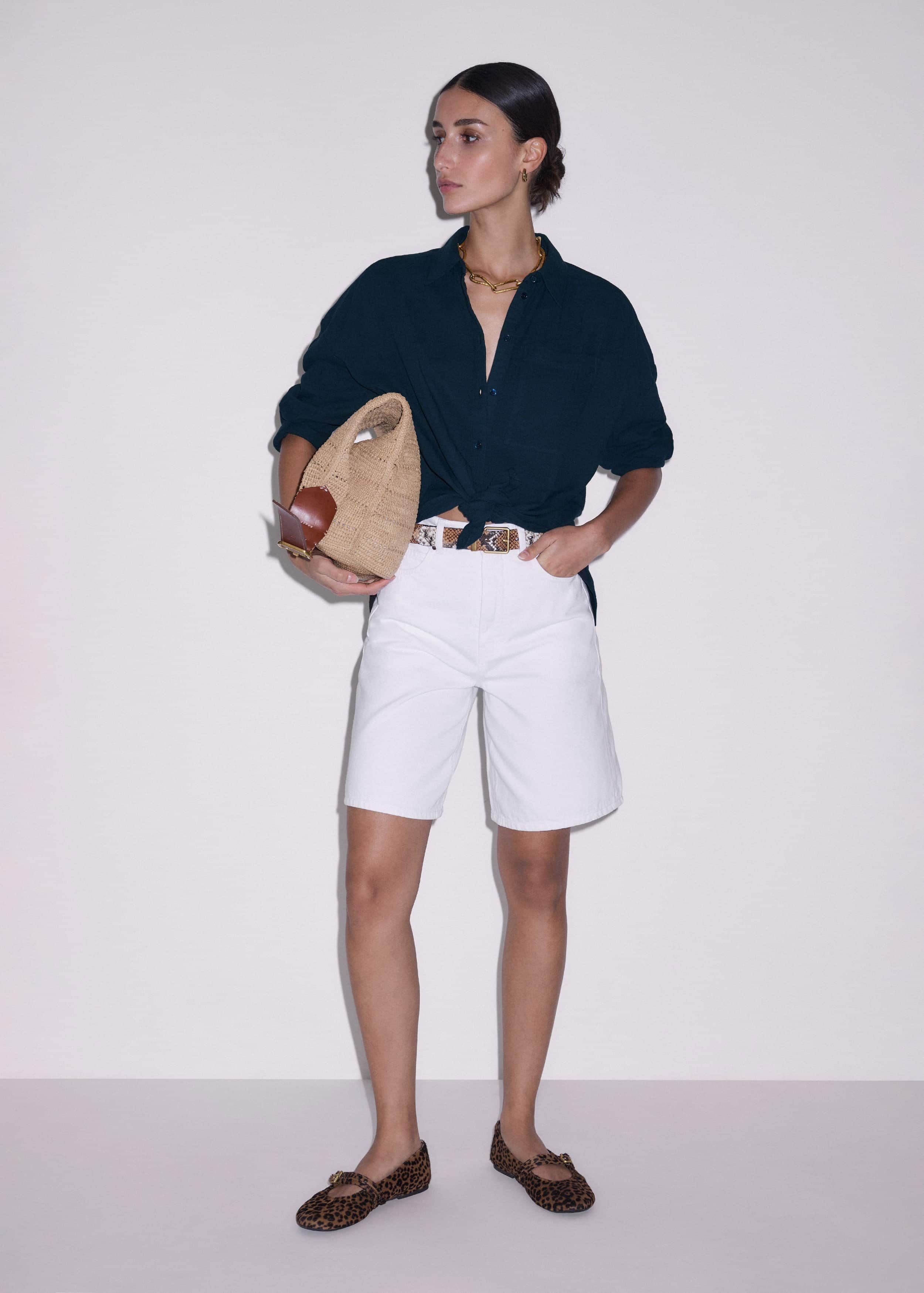 Navy Cheesecloth Relaxed Summer Shirt meandem