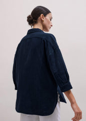 Navy Cheesecloth Relaxed Summer Shirt meandem