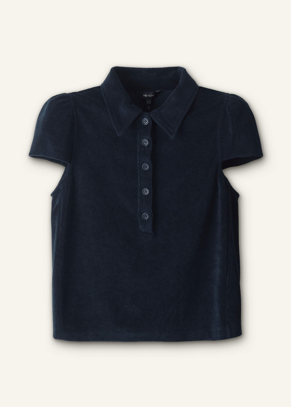 Navy Sporty Smart Polo Top meandem