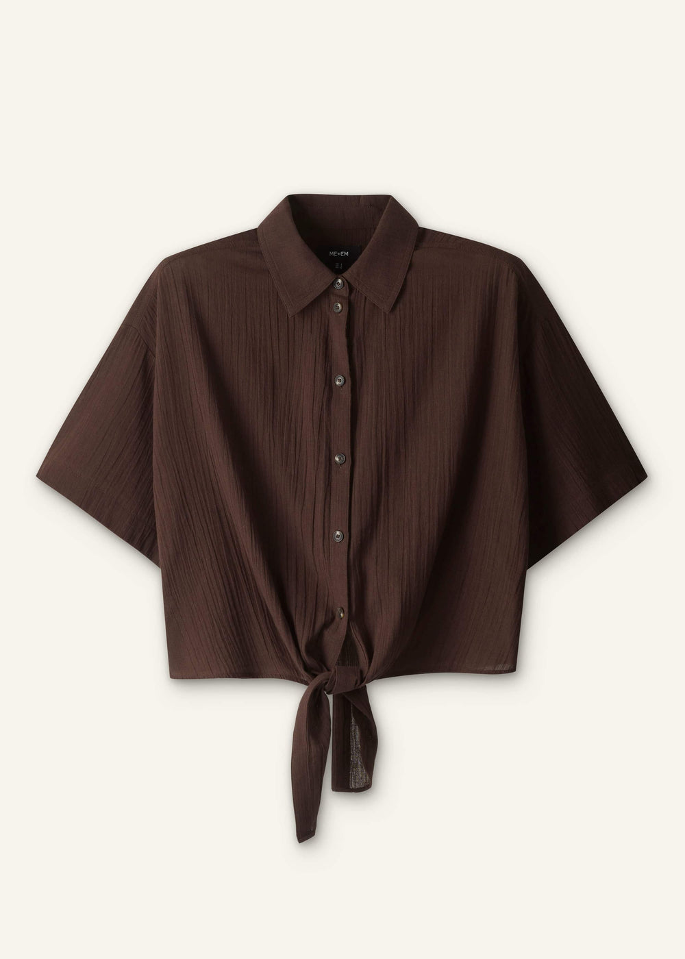 Brown Tie Front Beach Shirt meandem