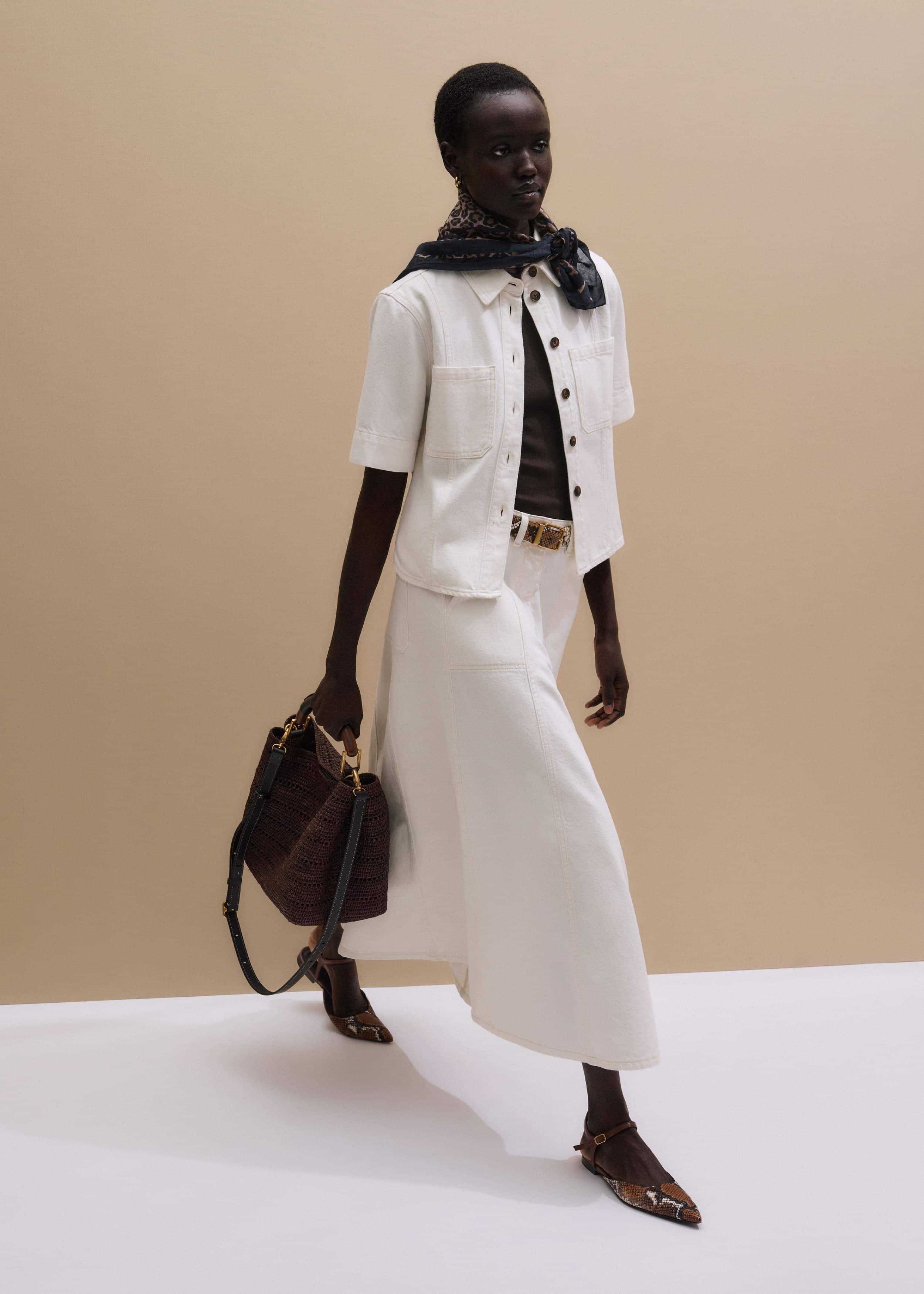 White Paneled Shirt meandem