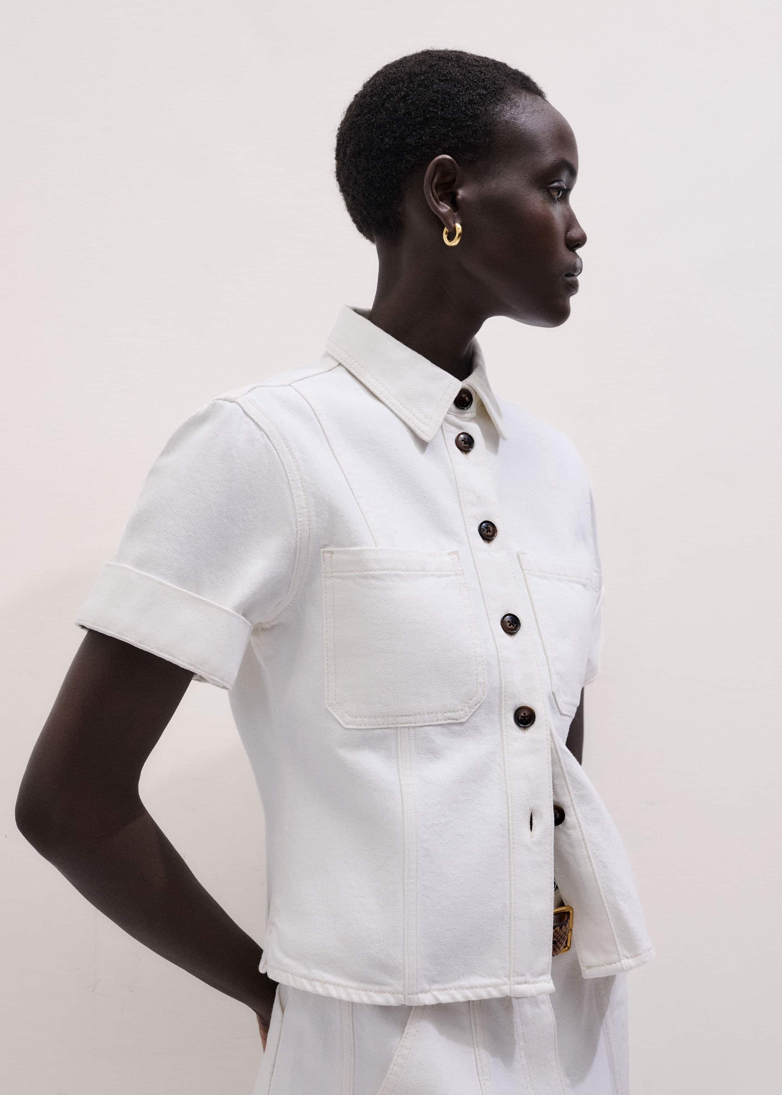 White Paneled Shirt meandem
