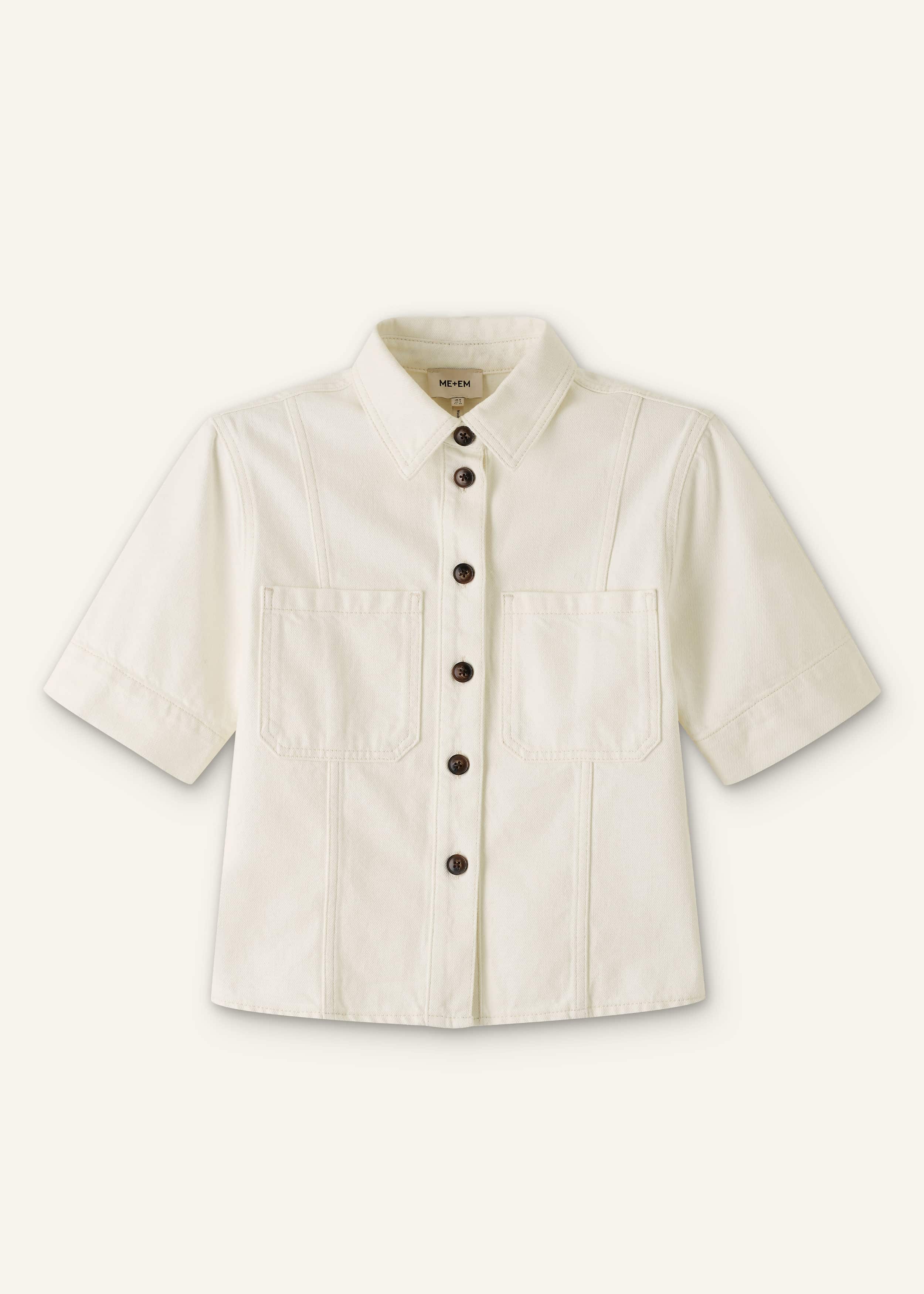 White Paneled Shirt meandem