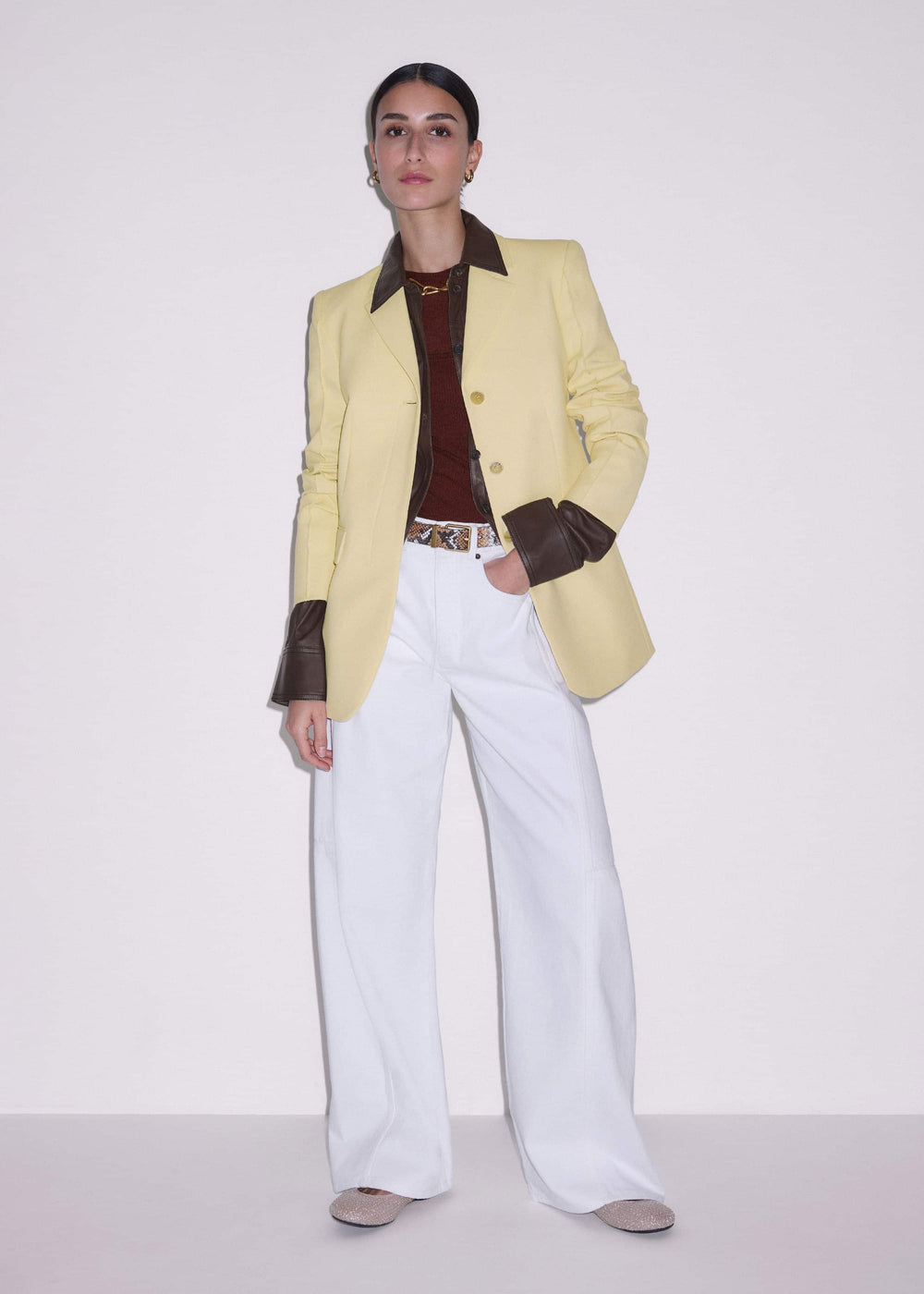 Brown Luxe Leather Straight Shirt meandem