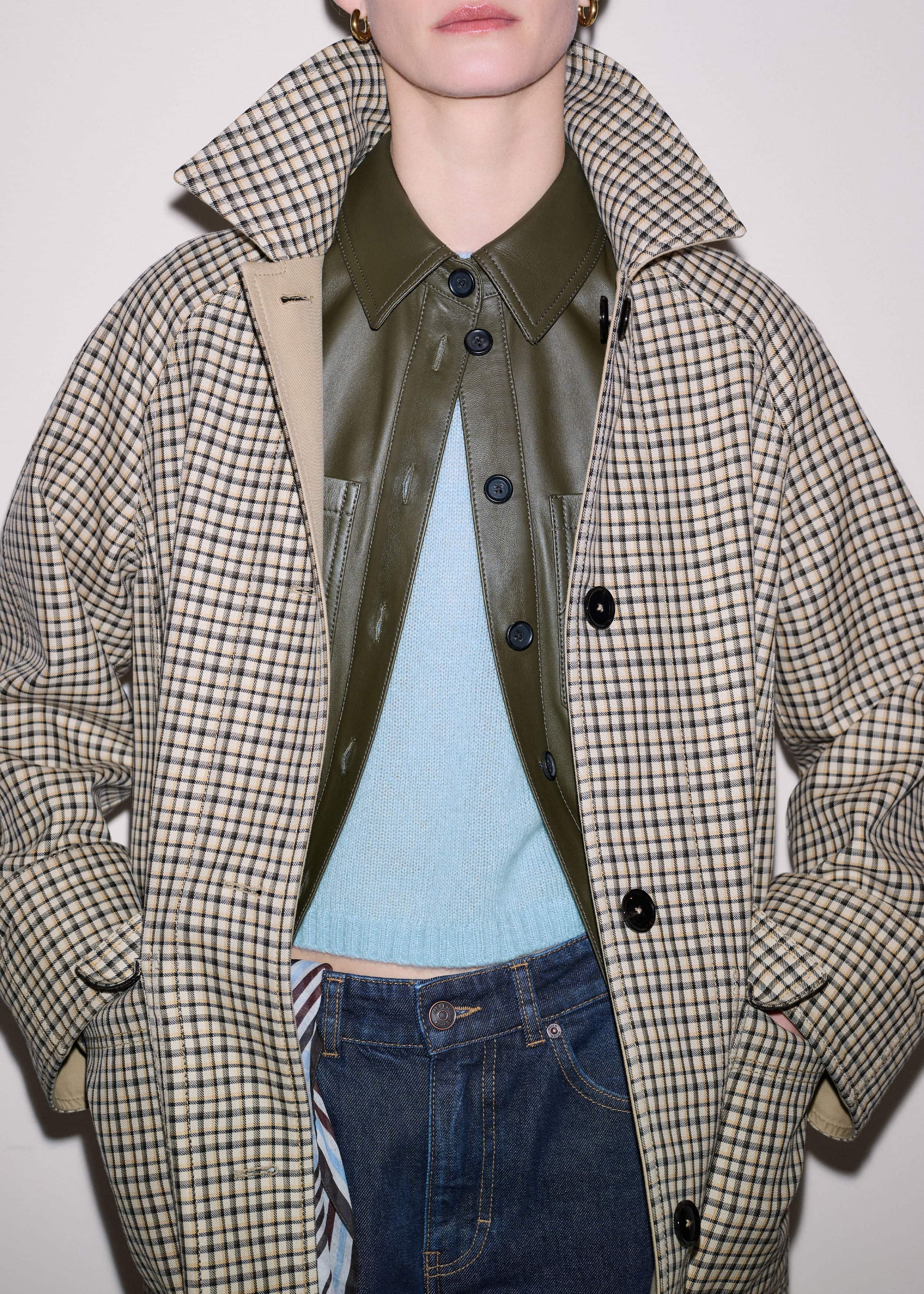 Olive Green Leather Utility Shirt meandem