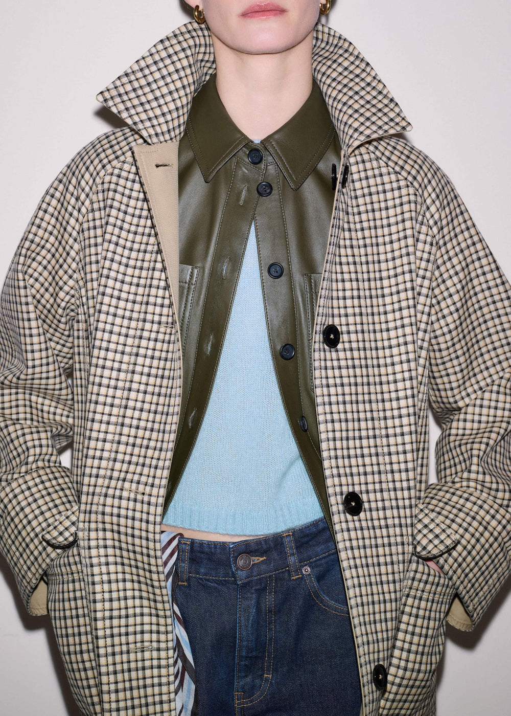 Olive Green Leather Utility Shirt meandem