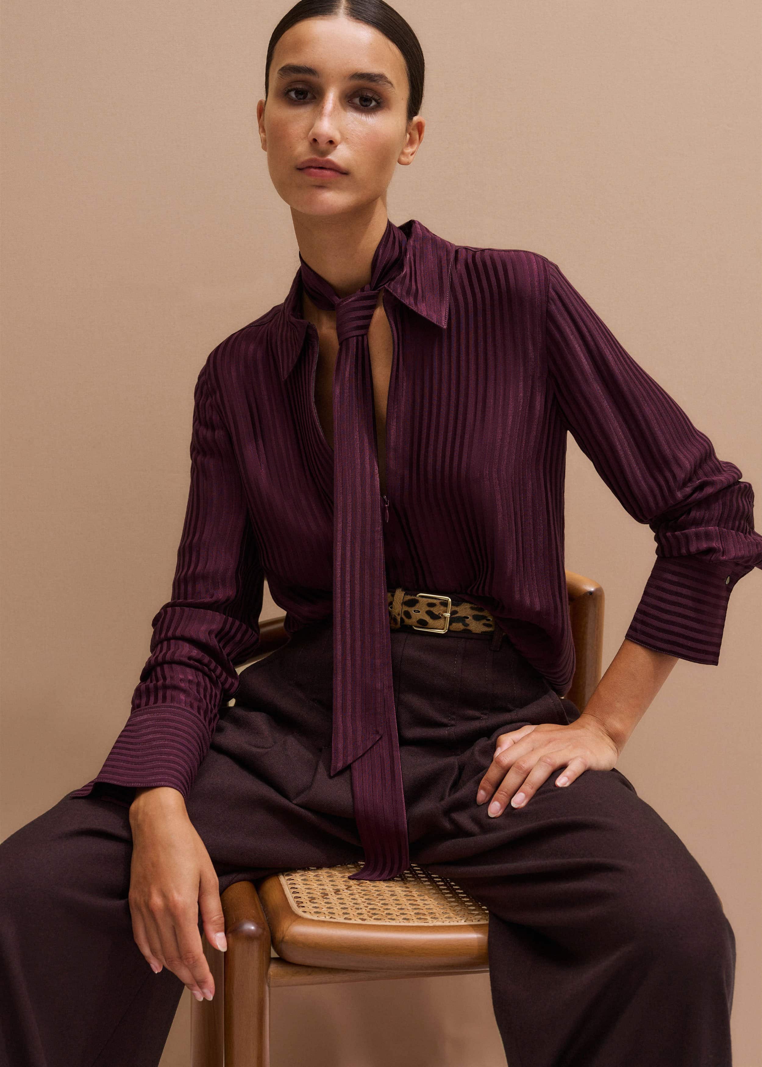 Red AM-PM Fluid Satin Shirt + Tie meandem