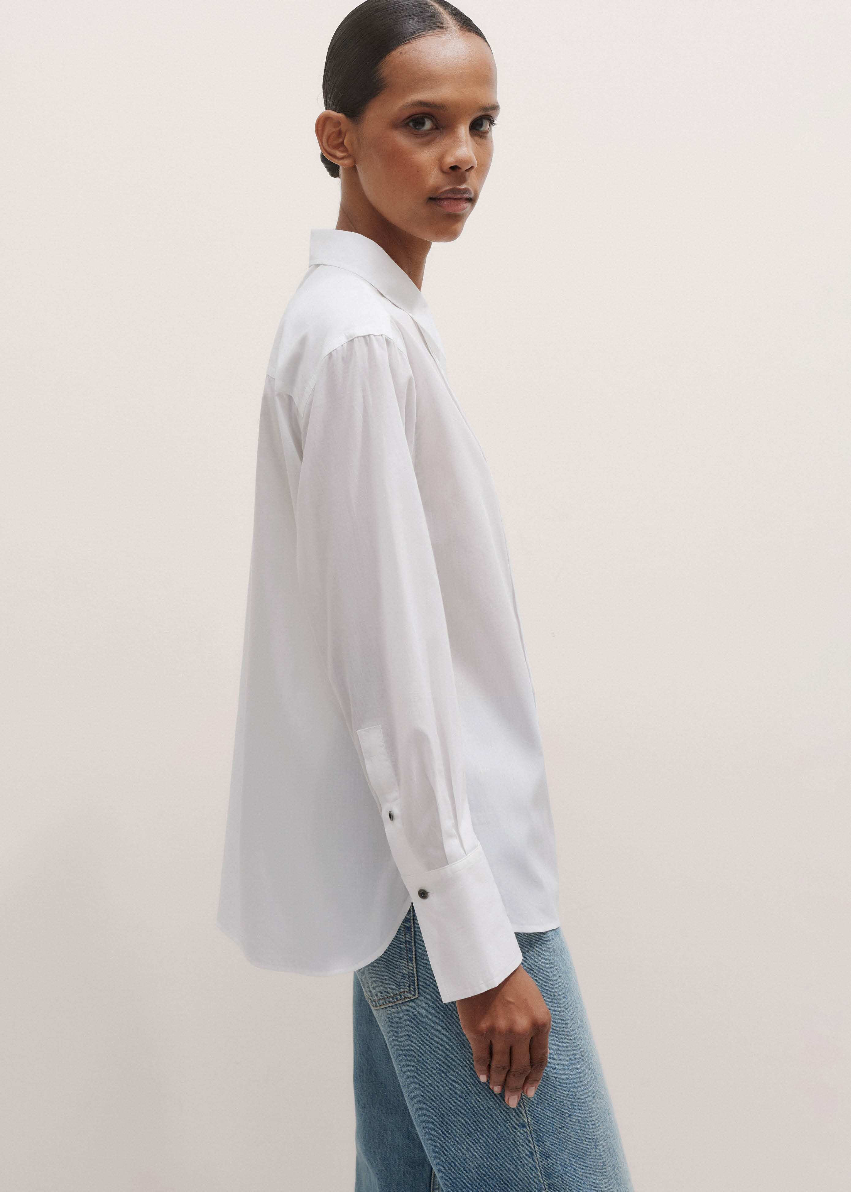 White Relaxed Tux Shirt meandem