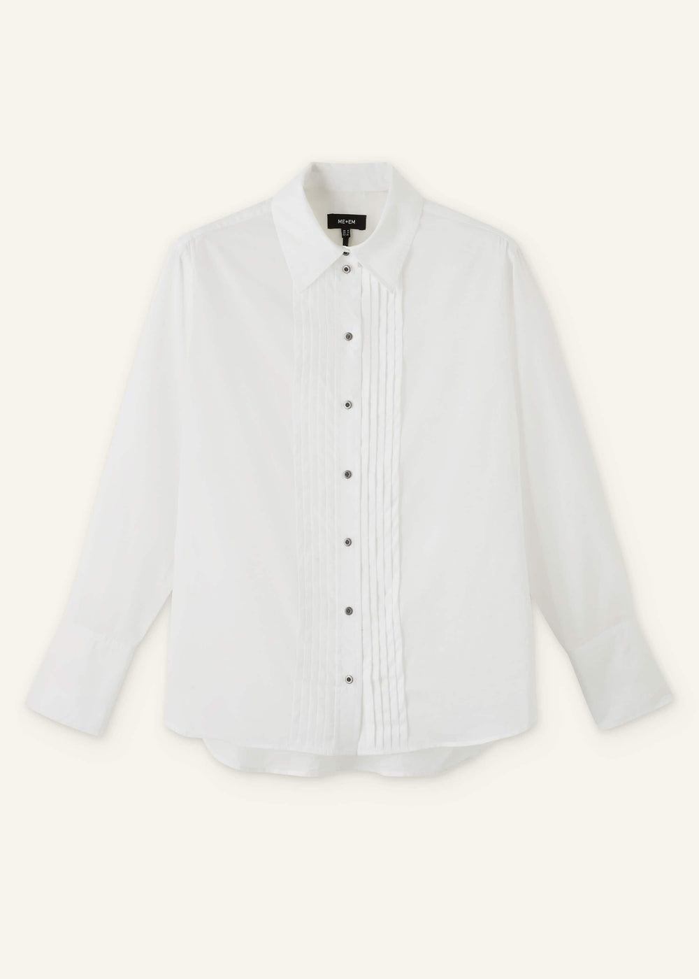 White Relaxed Tux Shirt meandem