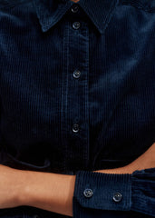Navy Boxy Shacket meandem