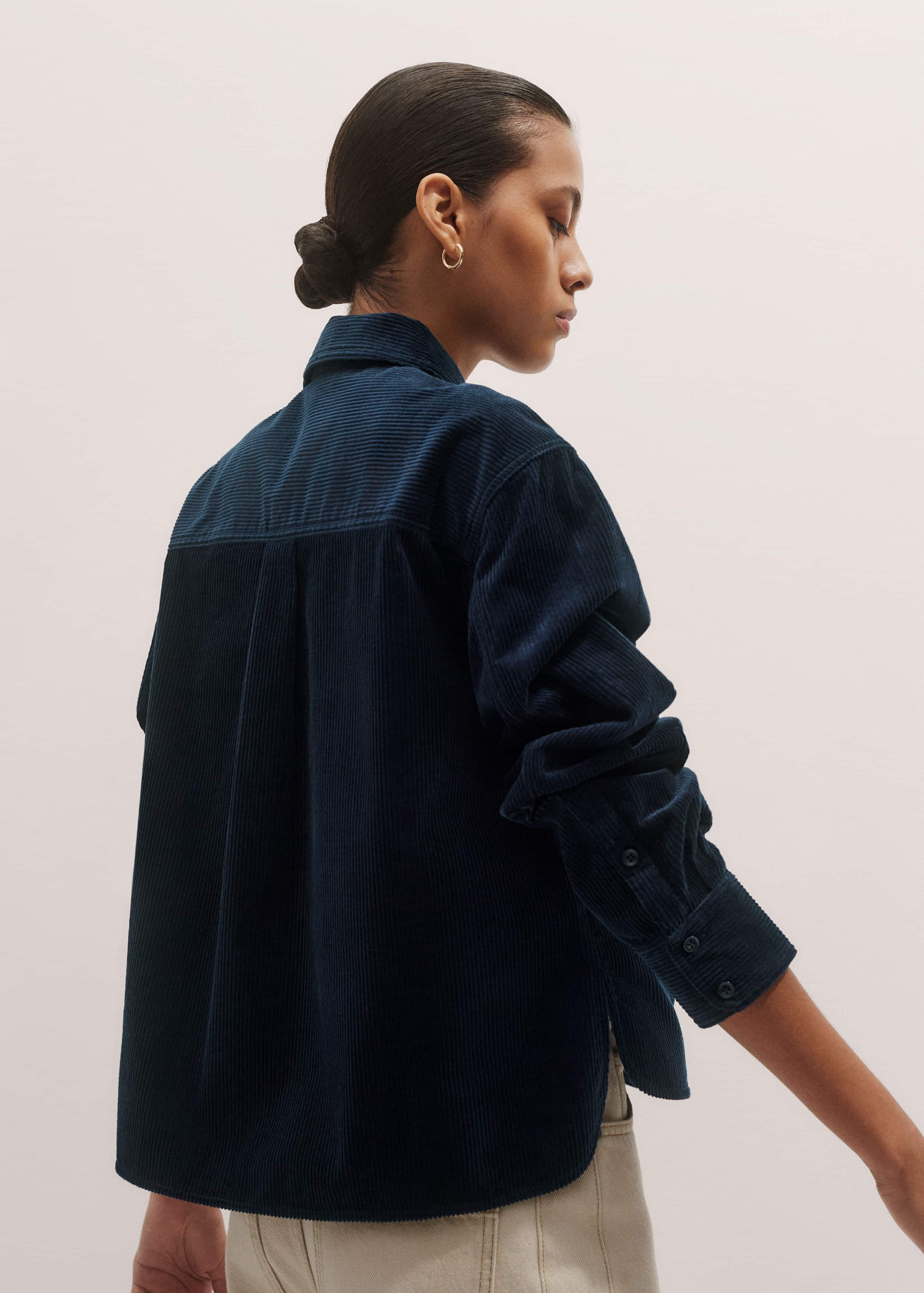 Navy Boxy Shacket meandem