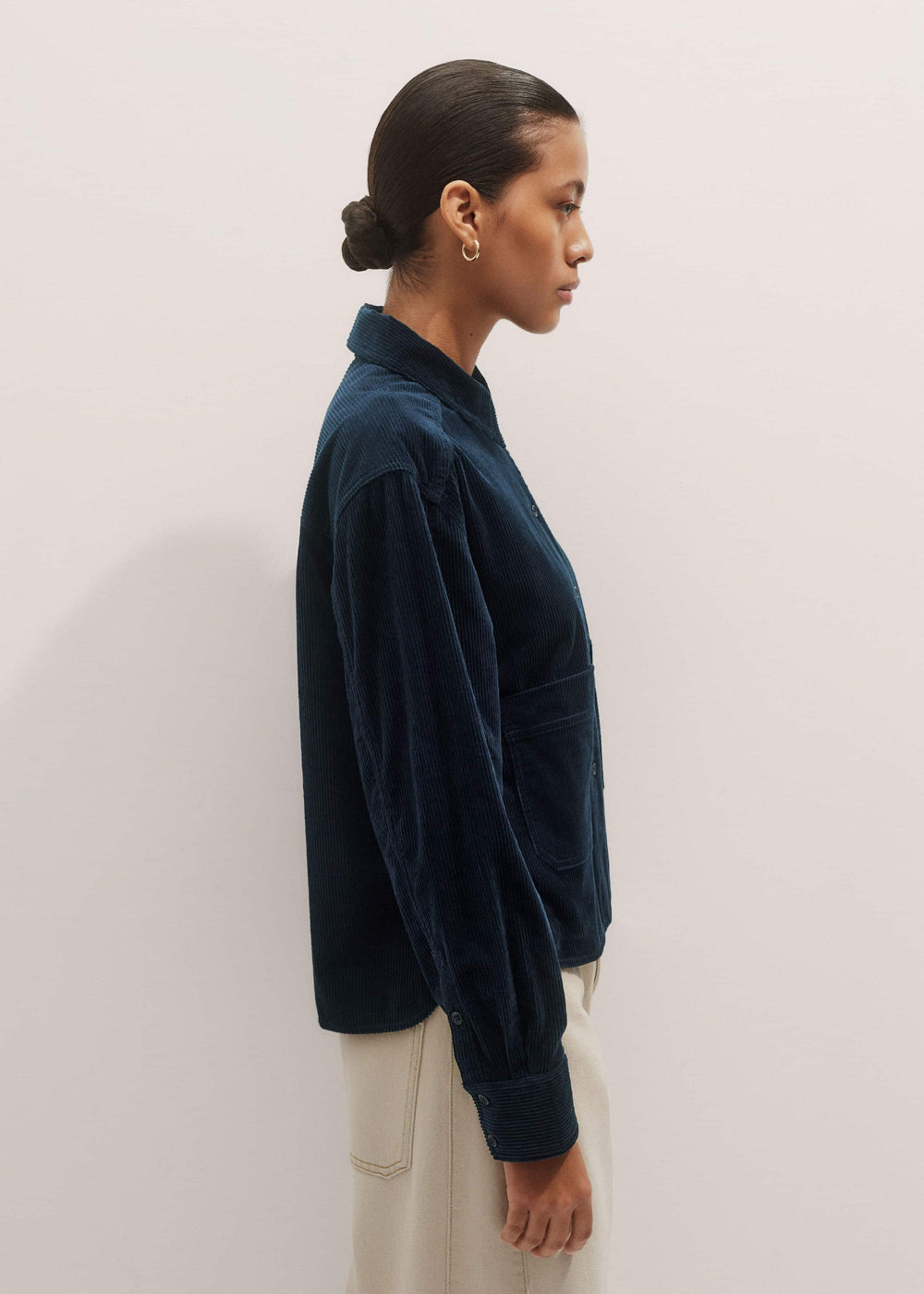 Navy Boxy Shacket meandem