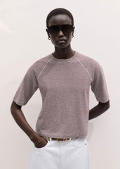 Cinnamon Soft Washed Stripe Raglan Tee meandem
