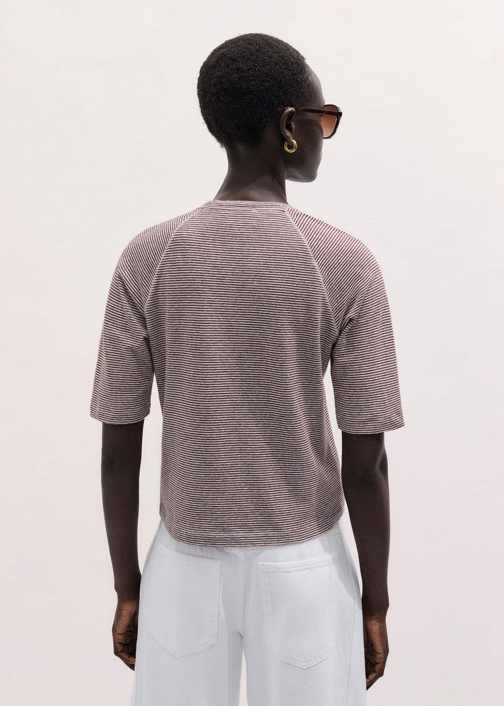 Cinnamon Soft Washed Stripe Raglan Tee meandem