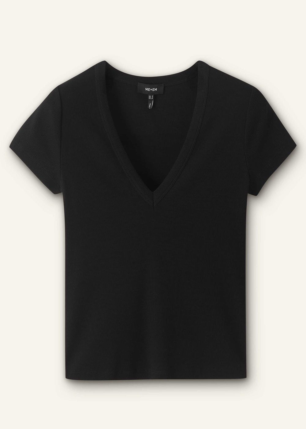 Black Ultimate Fitted Rib V-Neck Tee meandem