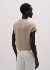 Oatmeal Cashmere Shrunken Knit Baby Tee meandem
