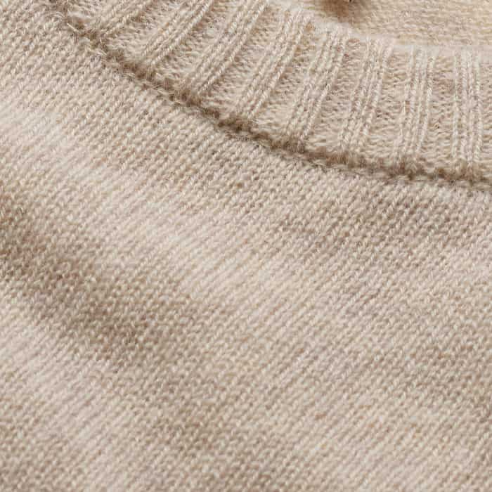 Oatmeal Cashmere Shrunken Knit Baby Tee meandem