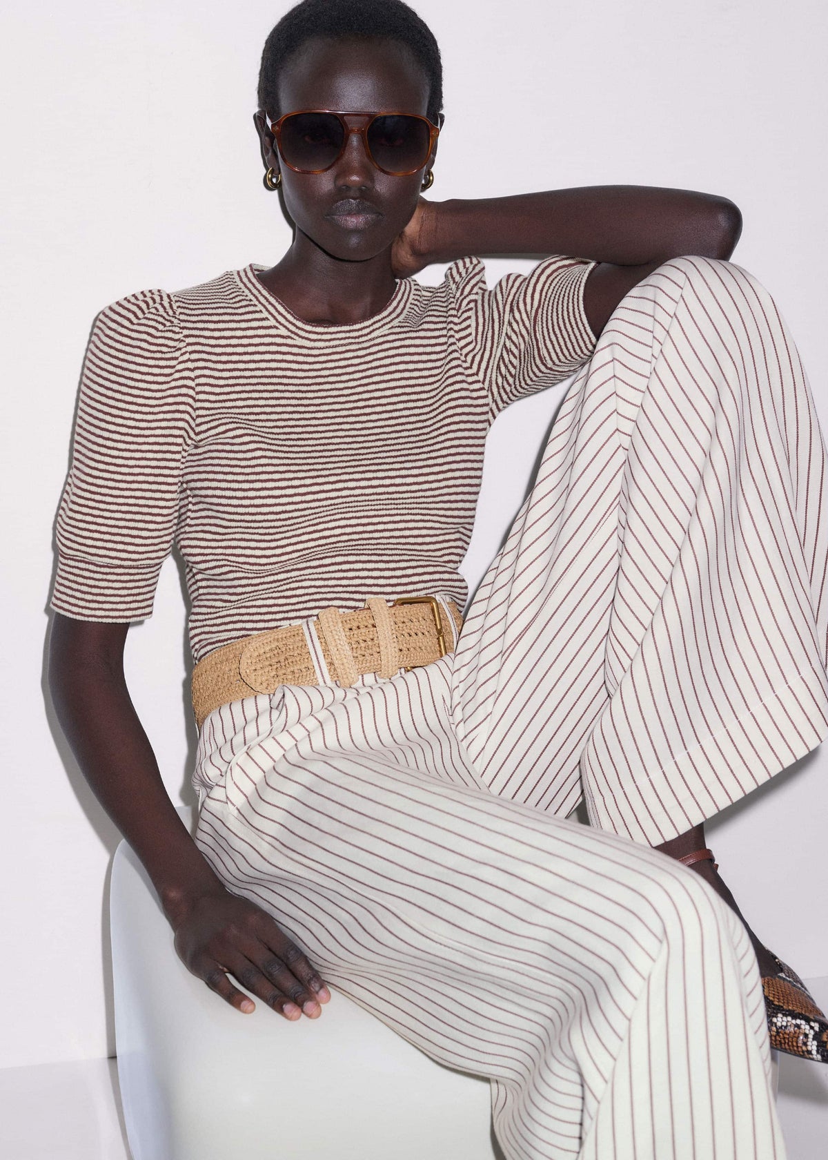 Cinnamon Brown Feminine Sleeve Tee meandem