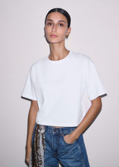 White Relaxed Cropped T-Shirt meandem