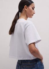 White Relaxed Cropped T-Shirt meandem