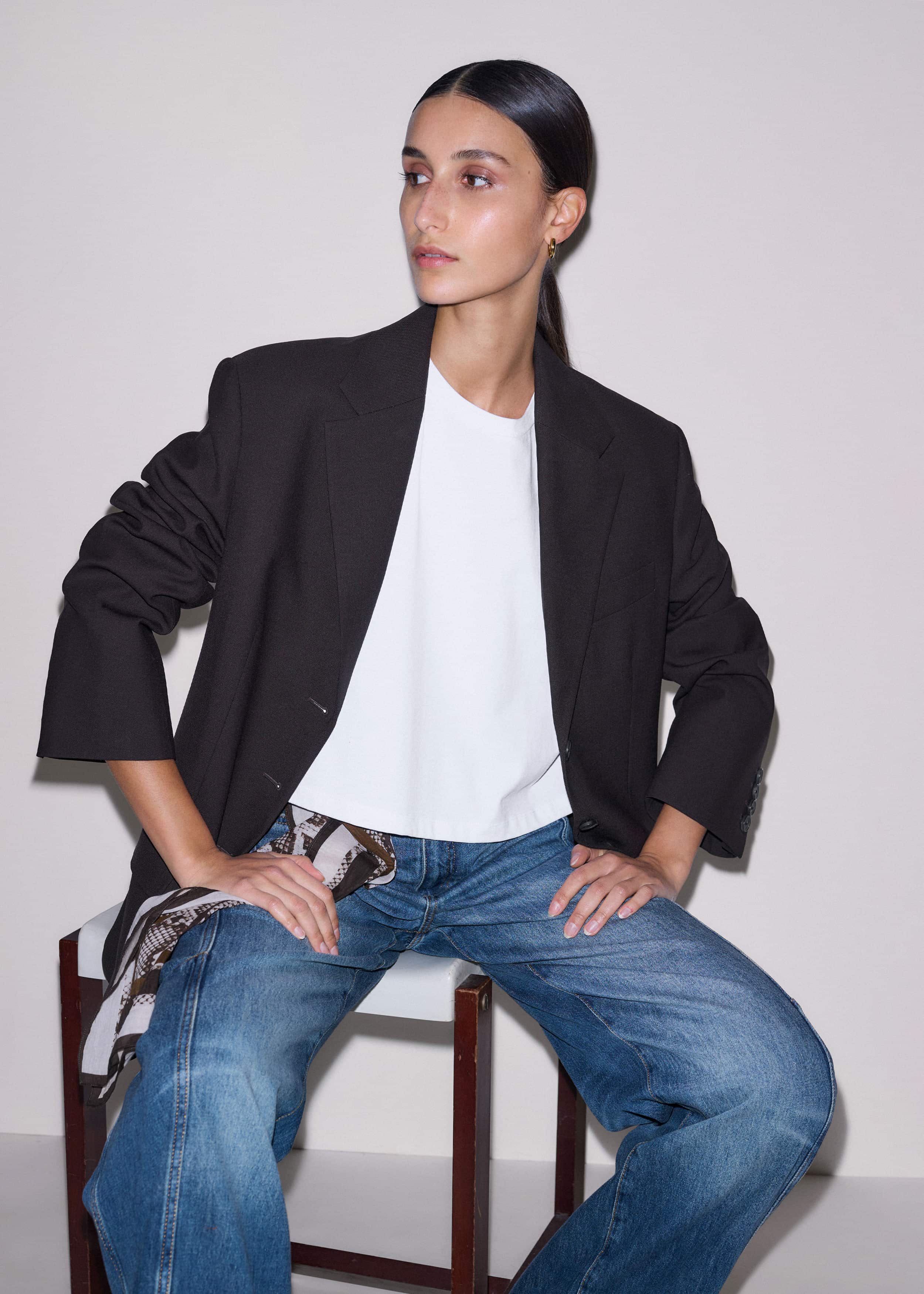 White Relaxed Cropped T-Shirt meandem