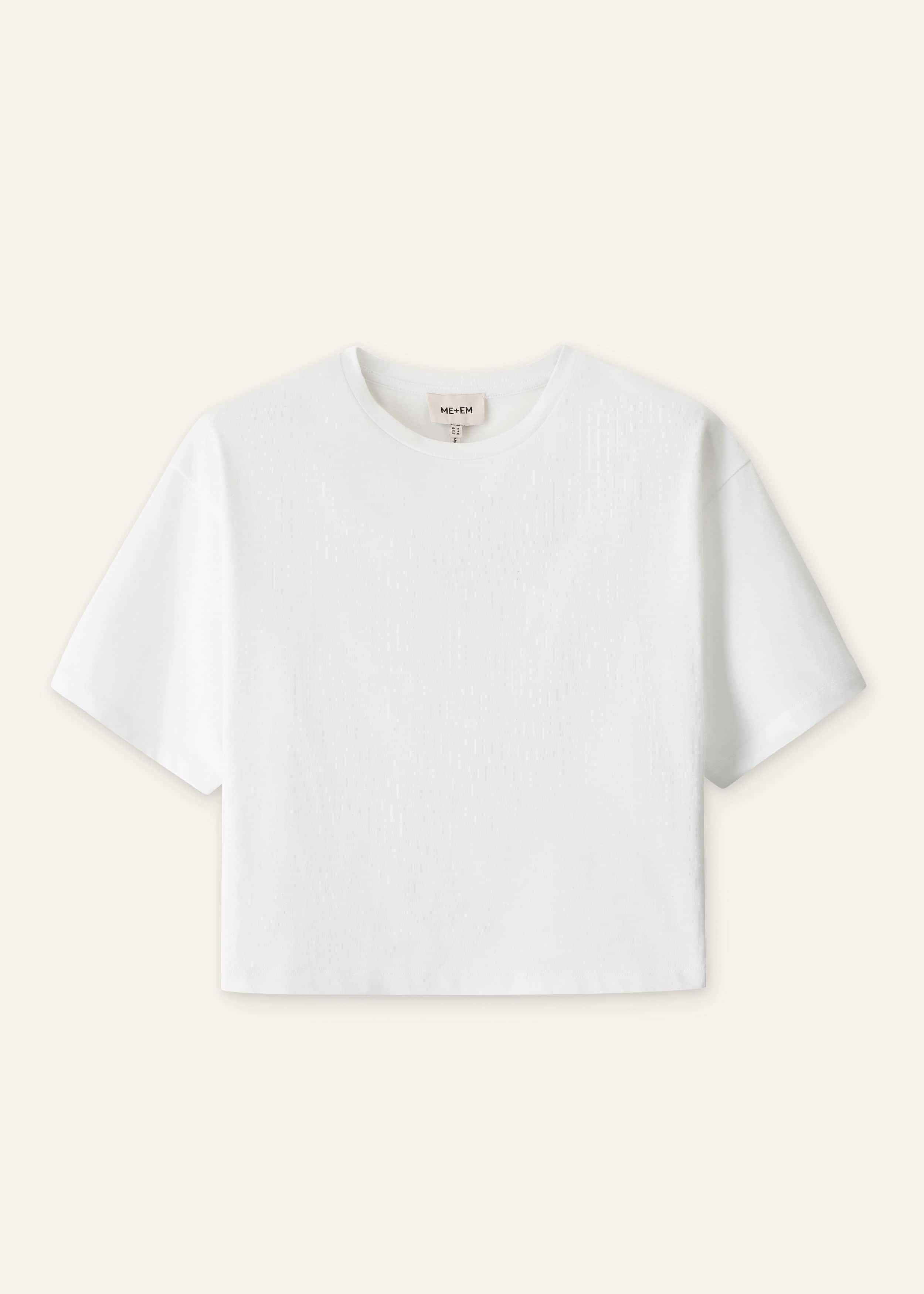 White Relaxed Cropped T-Shirt meandem