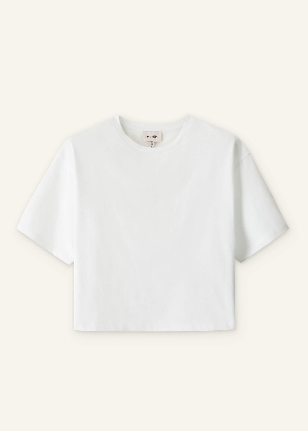 White Relaxed Cropped T-Shirt meandem