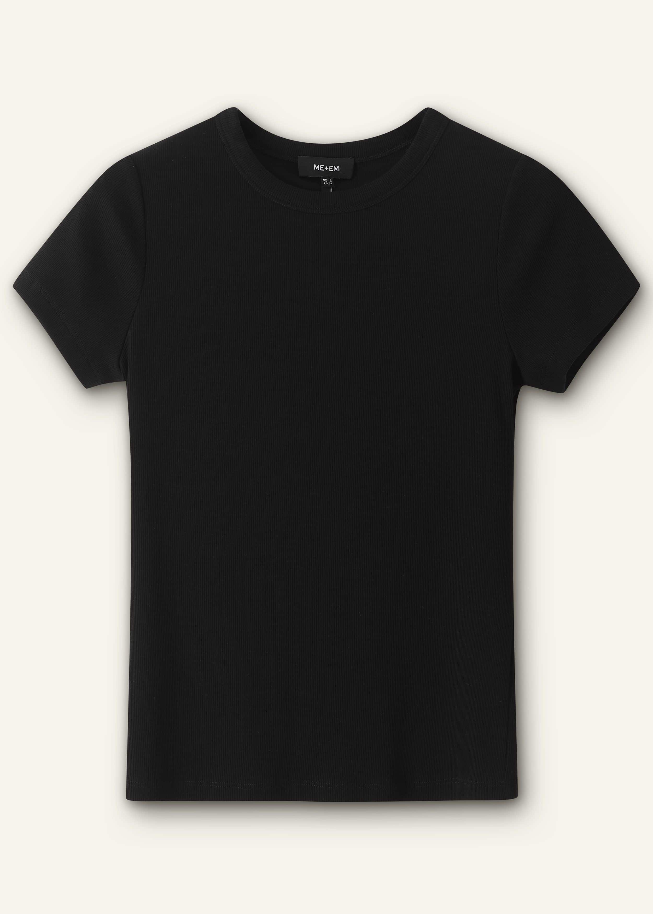 Black Ultimate Fitted Rib Crew Neck Tee meandem