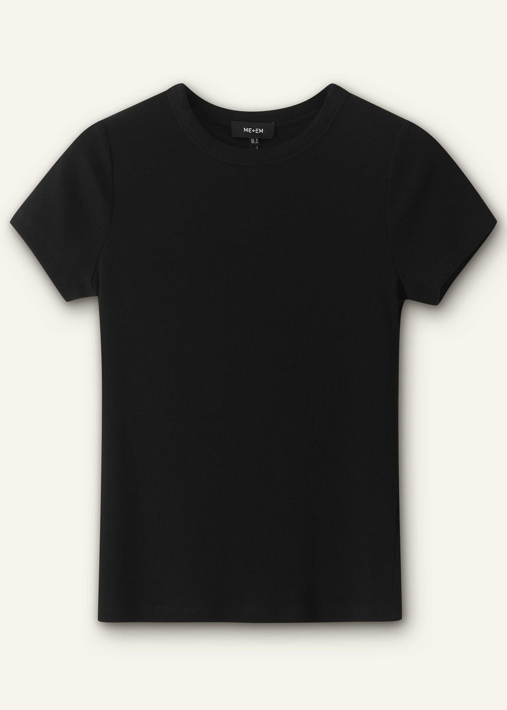 Black Ultimate Fitted Rib Crew Neck Tee meandem