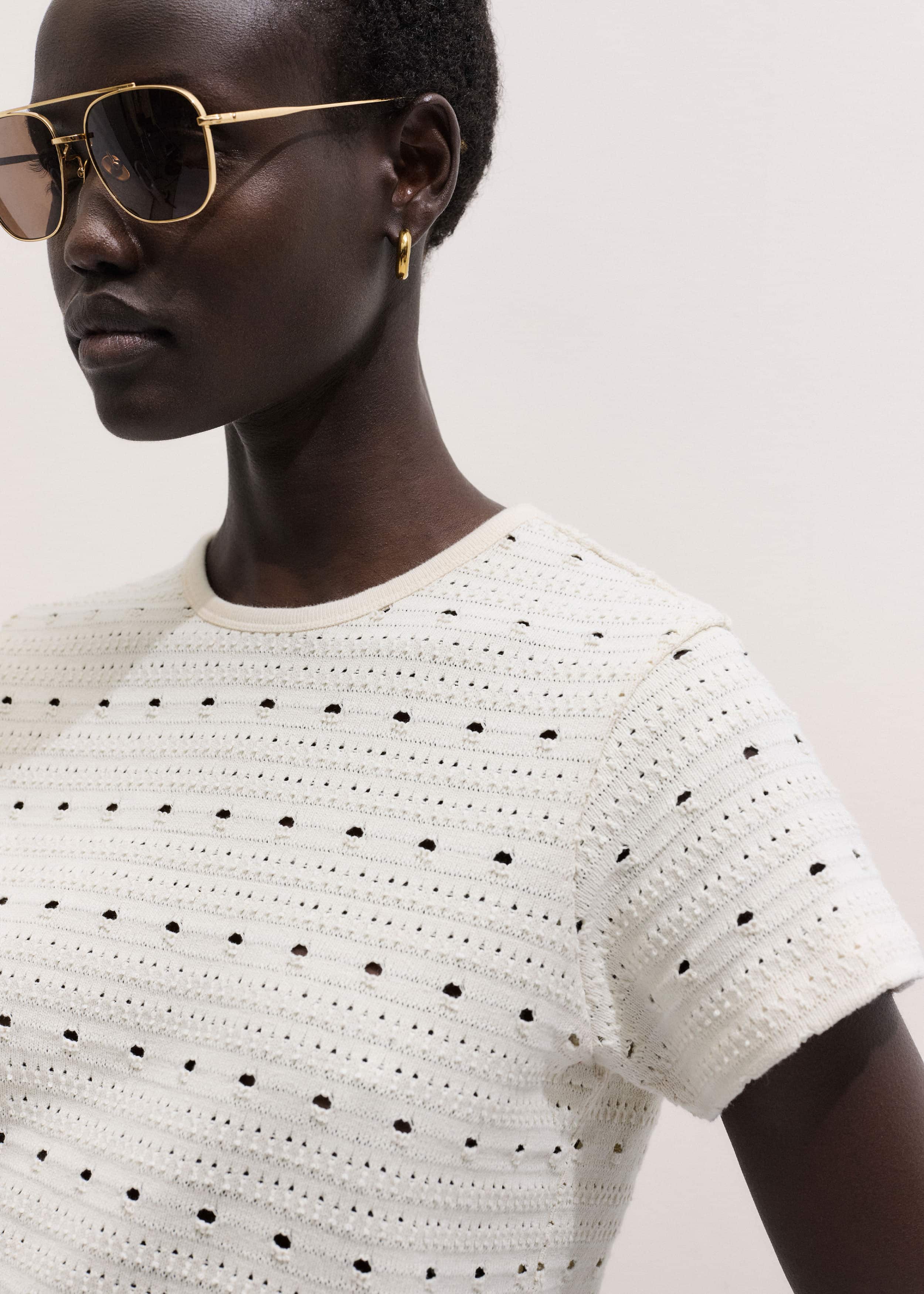 Cream Cutout Baby Tee meandem
