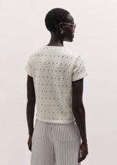 Cream Cutout Baby Tee meandem