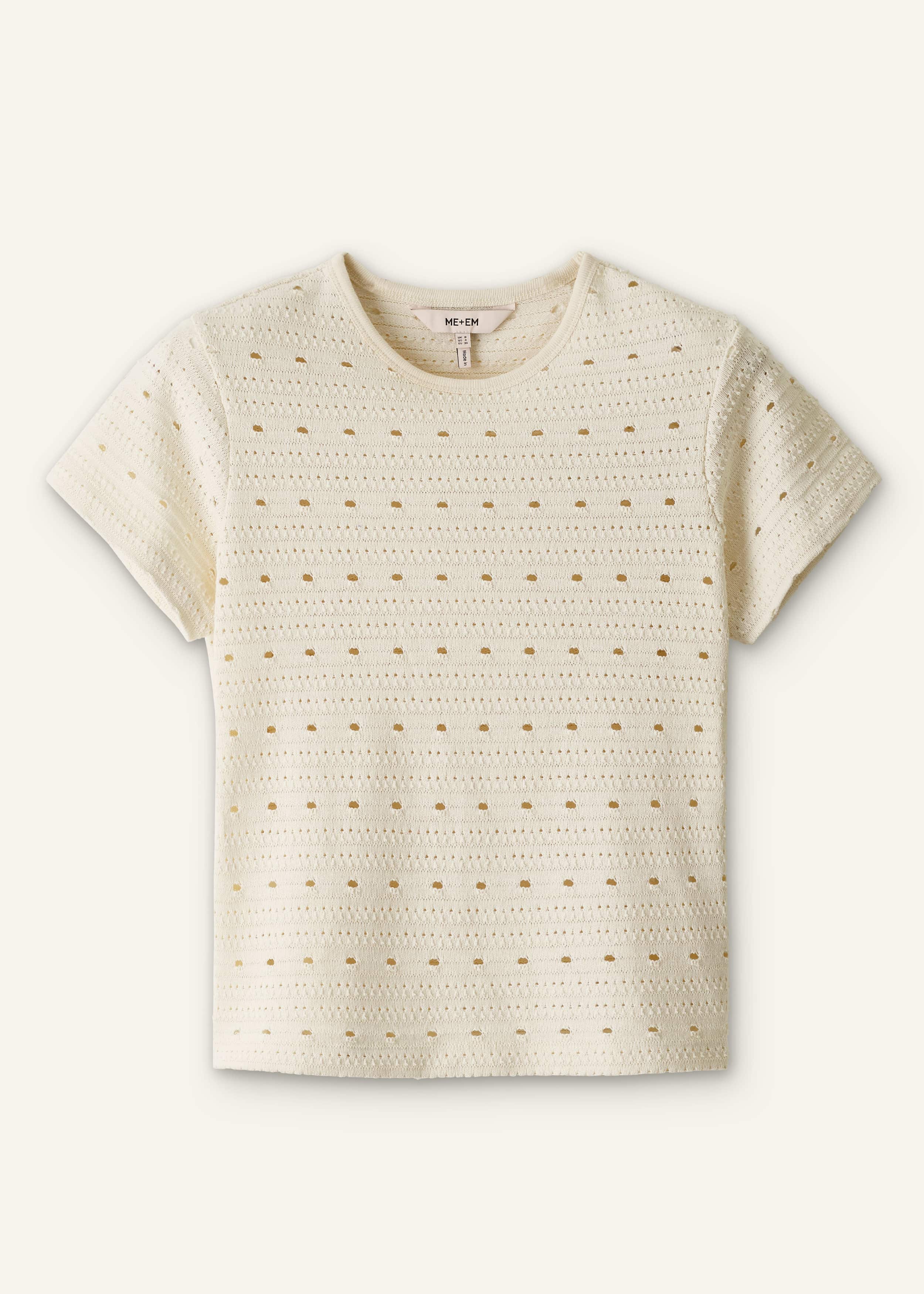 Cream Cutout Baby Tee meandem