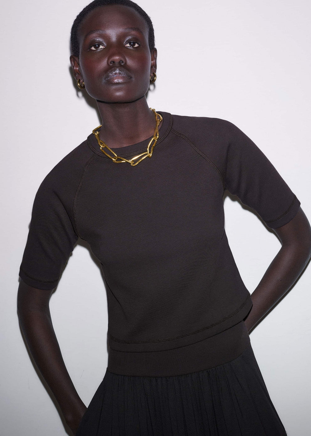 Brown Raglan Crop Tee meandem