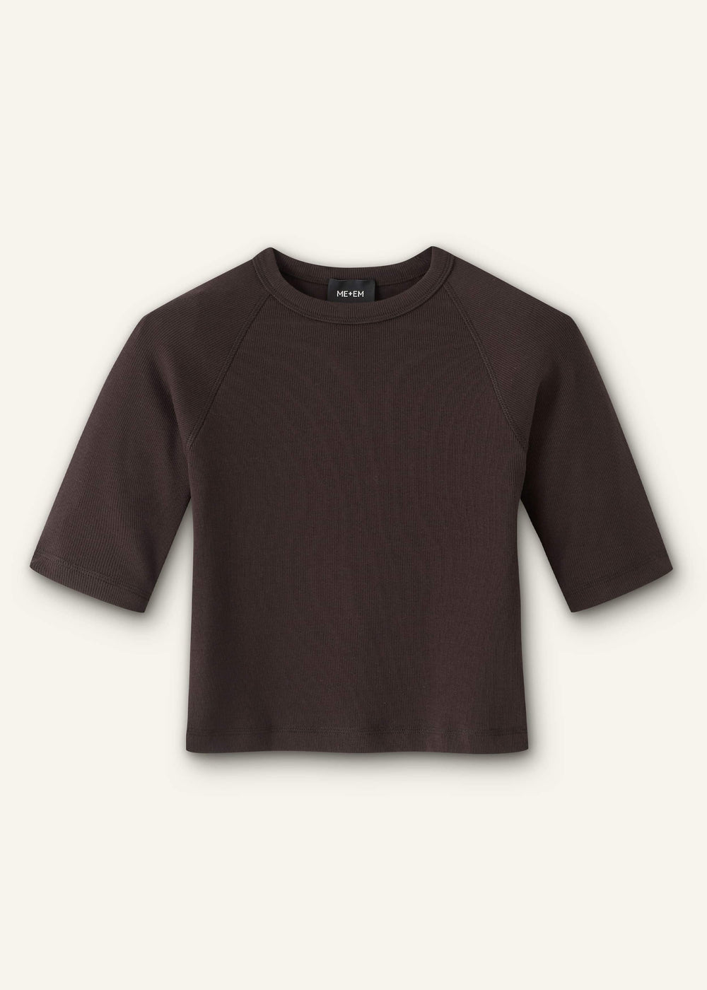 Brown Raglan Crop Tee meandem