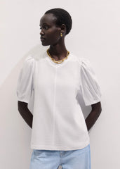 White Feminine Sleeve Swing Top meandem