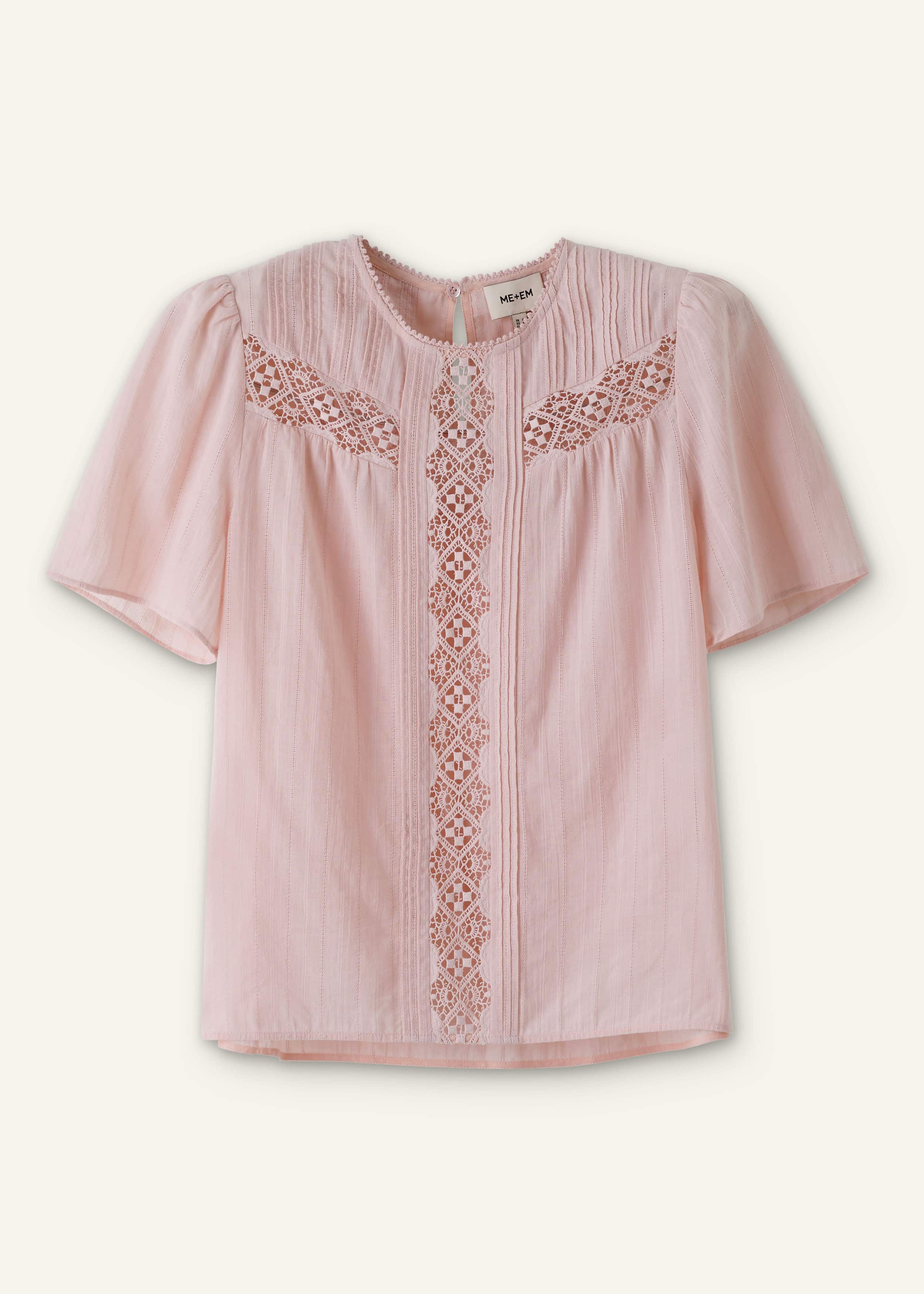 Pink Embroidered Cutout Tee meandem