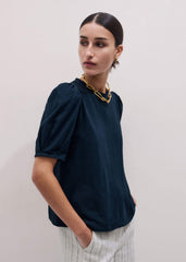 Navy Feminine Sleeve Swing Top meandem