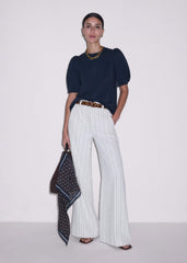 Navy Feminine Sleeve Swing Top meandem