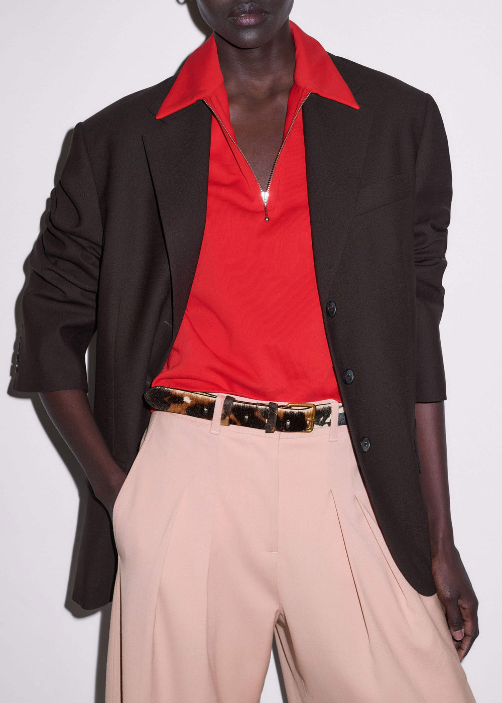 Red Cap Sleeve Polo Top meandem