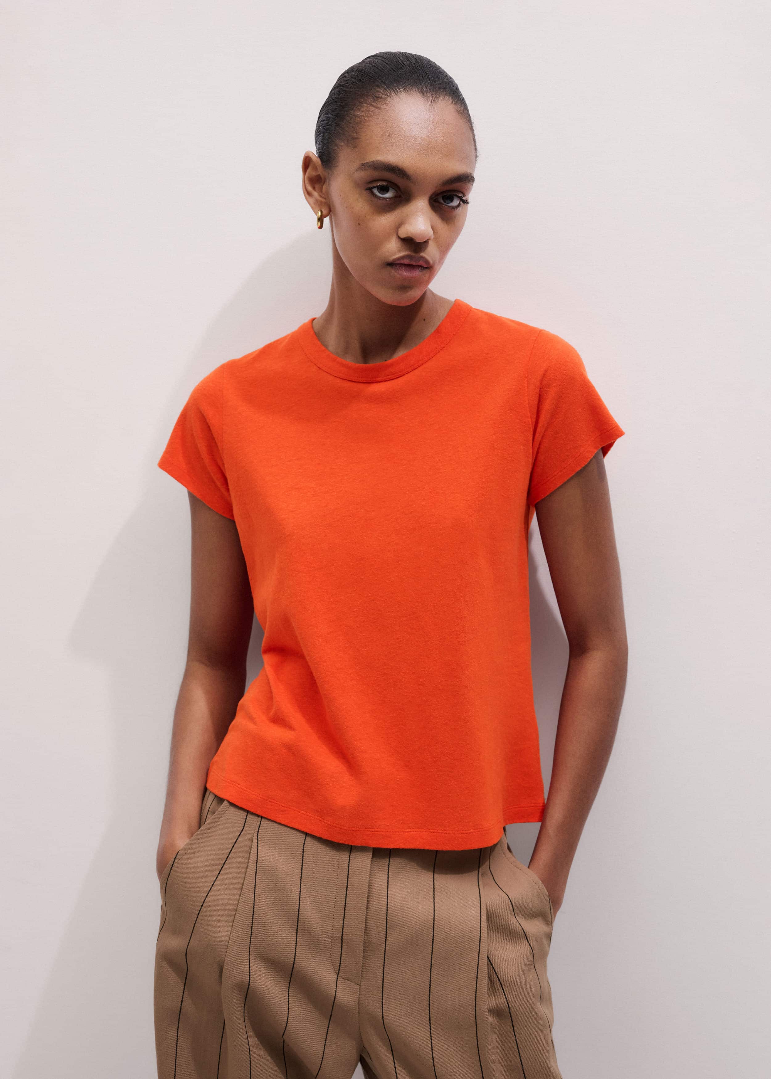 Orange Soft Washed Straight Tee meandem