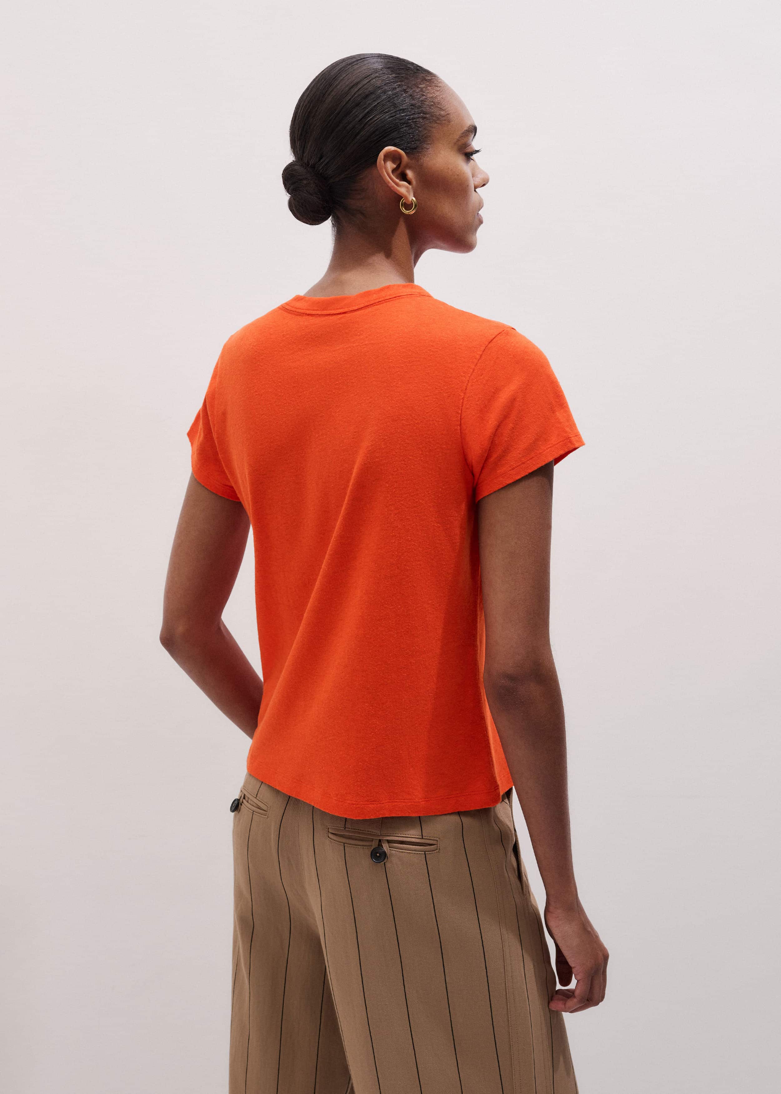 Orange Soft Washed Straight Tee meandem