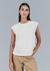 White Cap Sleeve Crew Neck Swing Tee meandem