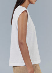 White Cap Sleeve Crew Neck Swing Tee meandem