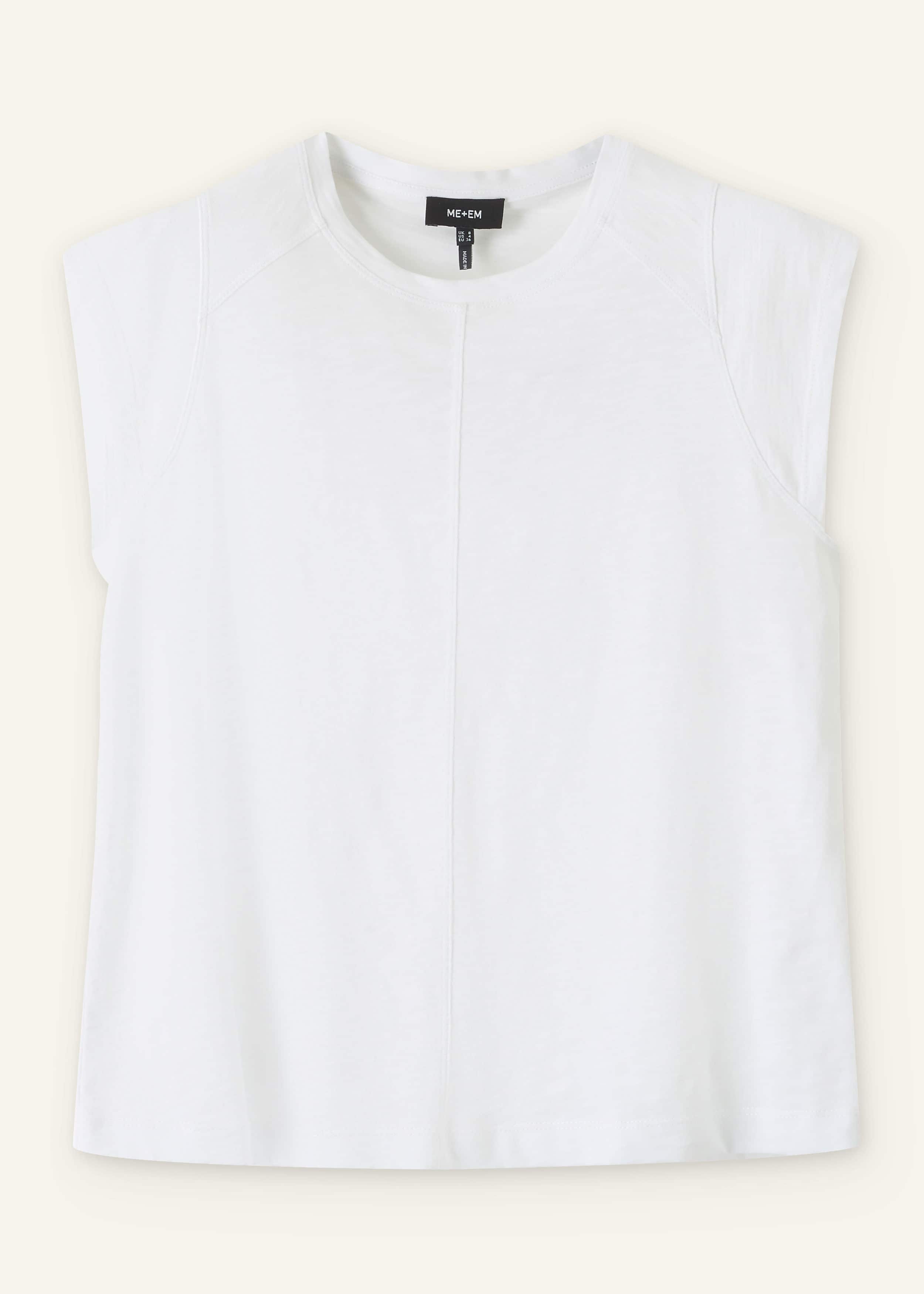 White Cap Sleeve Crew Neck Swing Tee meandem
