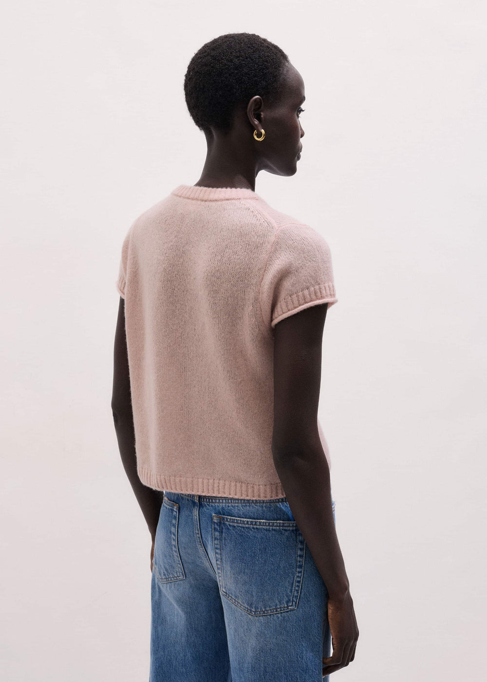 Pink Merino Cashmere Silk Straight Baby Tee meandem