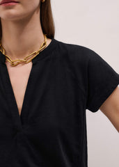 Black Open Placket Swing Top meandem